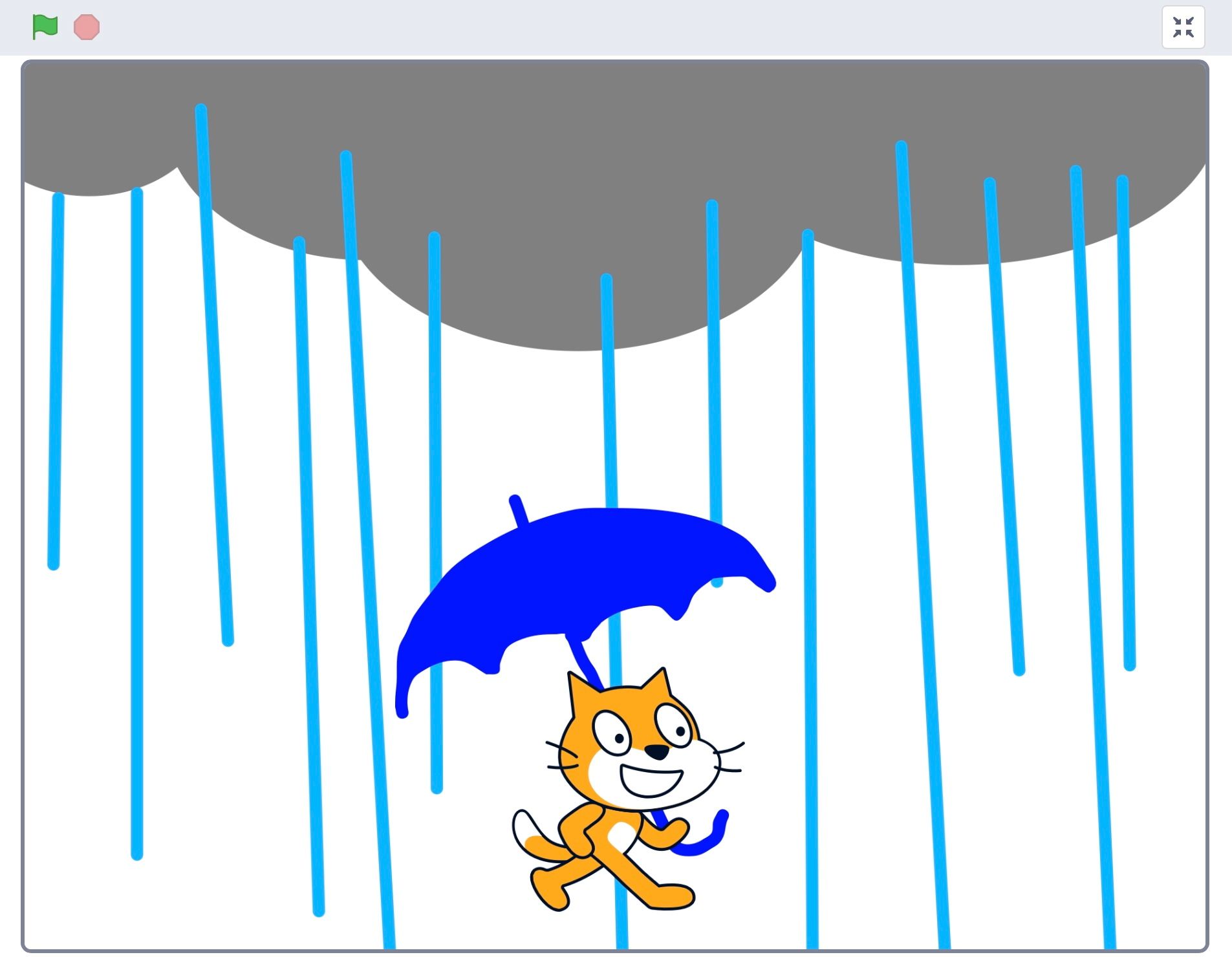 傘をさしているネコと雨の背景