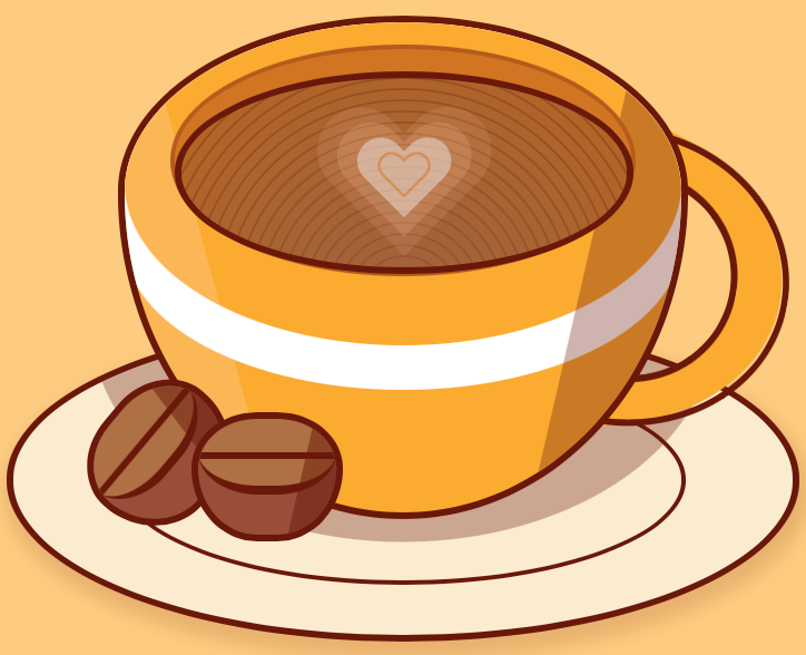 Pure CSS Coffee Cup with Peanuts by Savio Martin