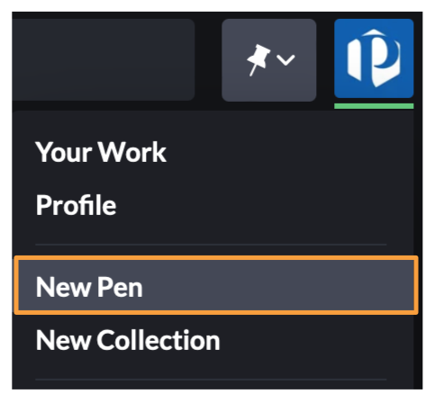 CodePen Create New Pen