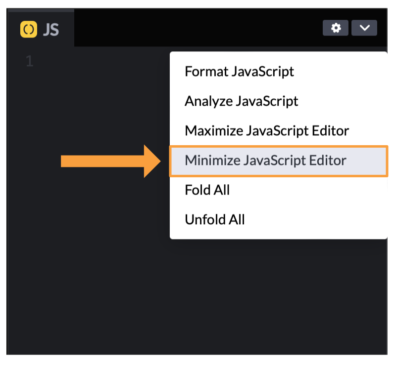 CodePen Minimize JavaScript Editor