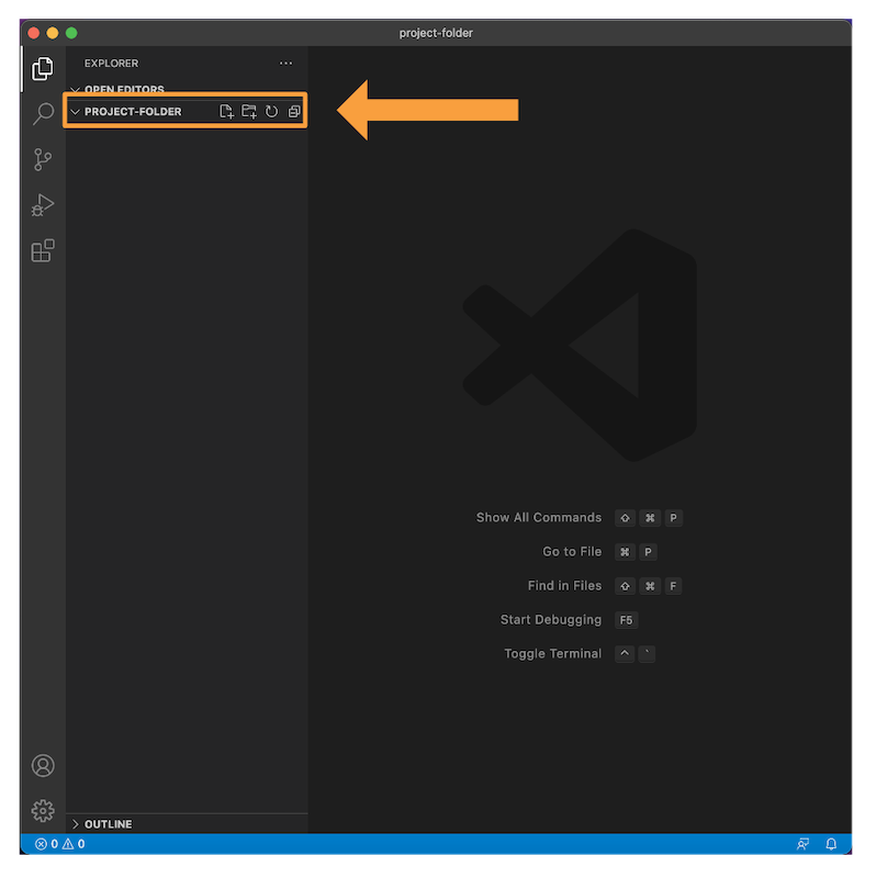 VS Code Project Folder Screen