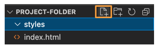 VS Code Styles Folder New File Button VS Code Styles Folder New File Button