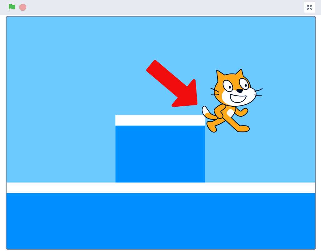 2022-03-03-ネコの尻尾がプラットフォームに触れて、ネコが空中に浮いている状態