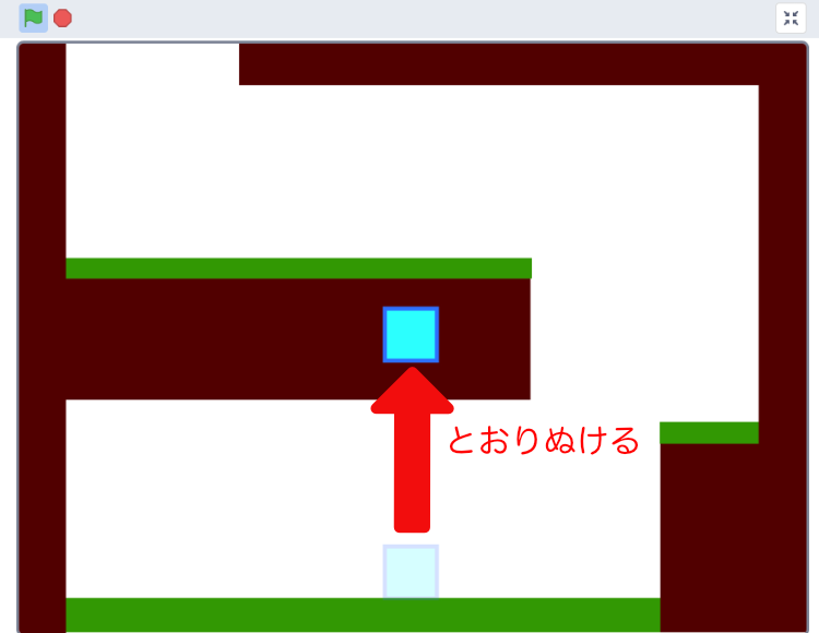 2022-04-03-スプライトがジャンプして障害物を通り抜けている様子