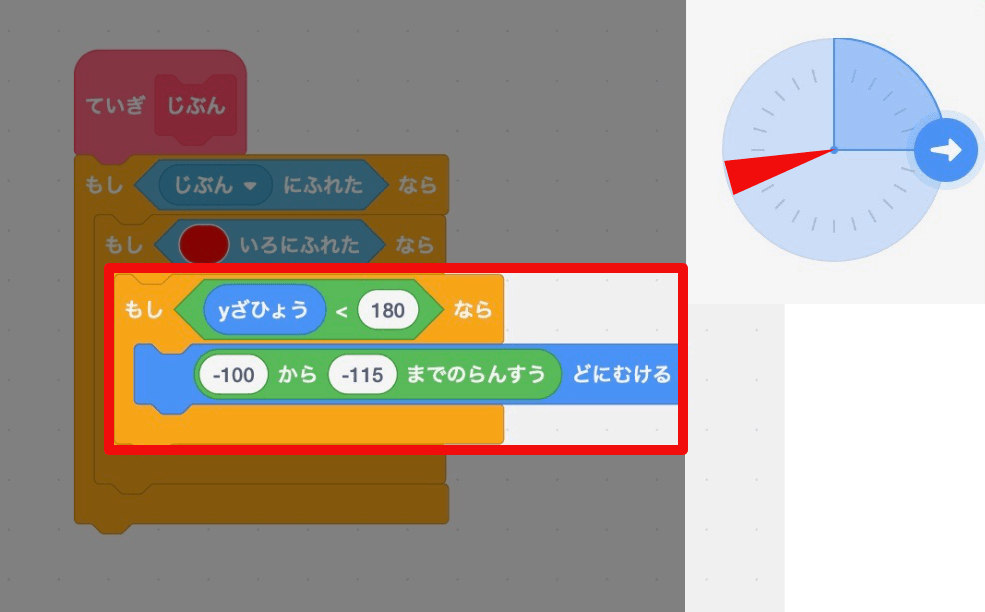 左下の方向へ向ける