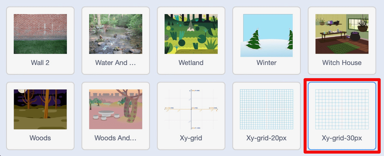 背景を選ぶ一覧から「Xy - grid - 30px」を選ぶ