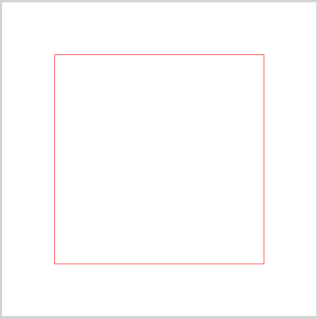 赤い輪郭線の正方形