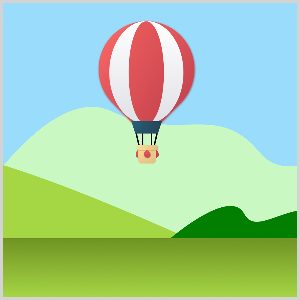 Balloon, Foreground, Sky, and Mountains