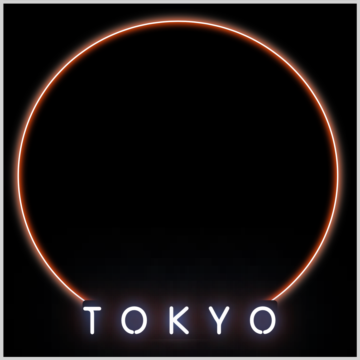 Circle Shape and Tokyo Text
