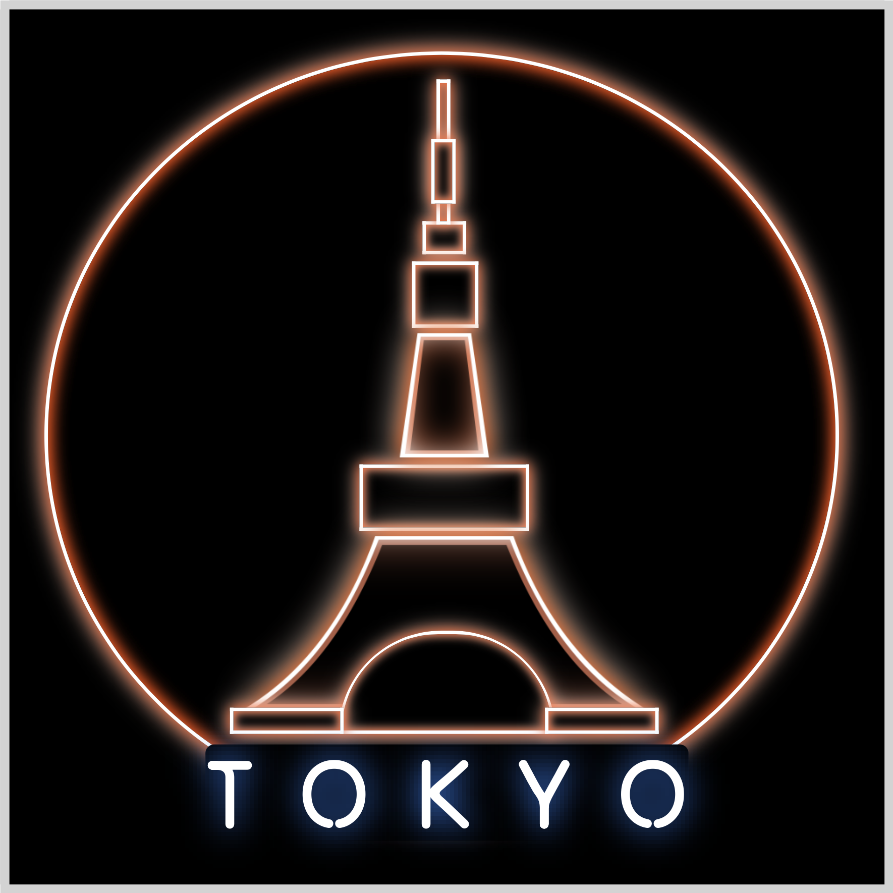 Tokyo Text - Blue shadow applied