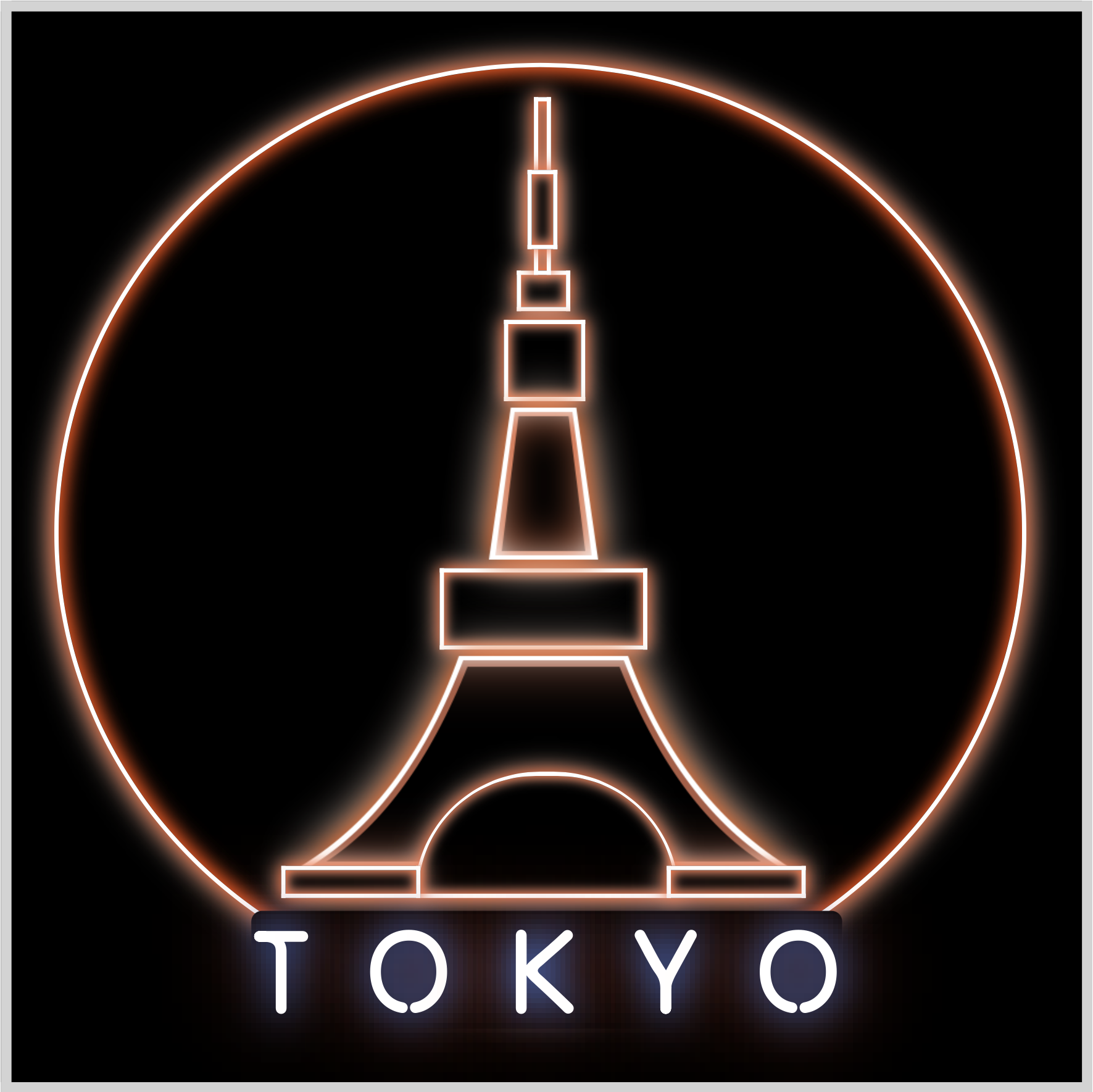 Tokyo Text - Orange shadow applied