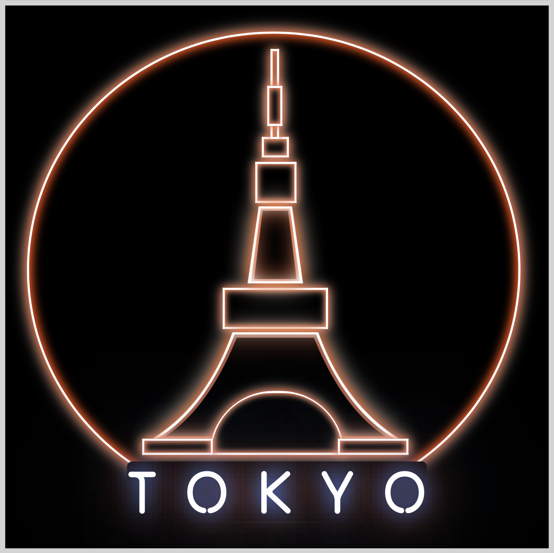 Tokyo Text - Light blue shadow applied