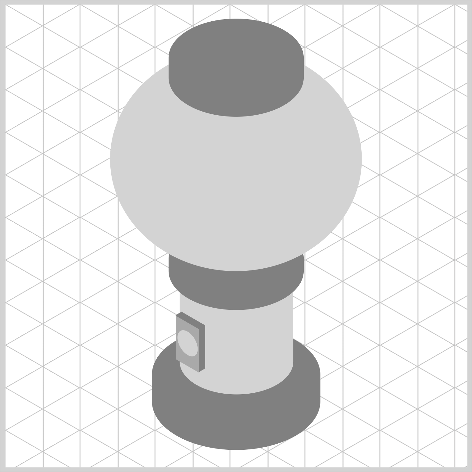 Isometric Gumball Machine - Grayscale Preview