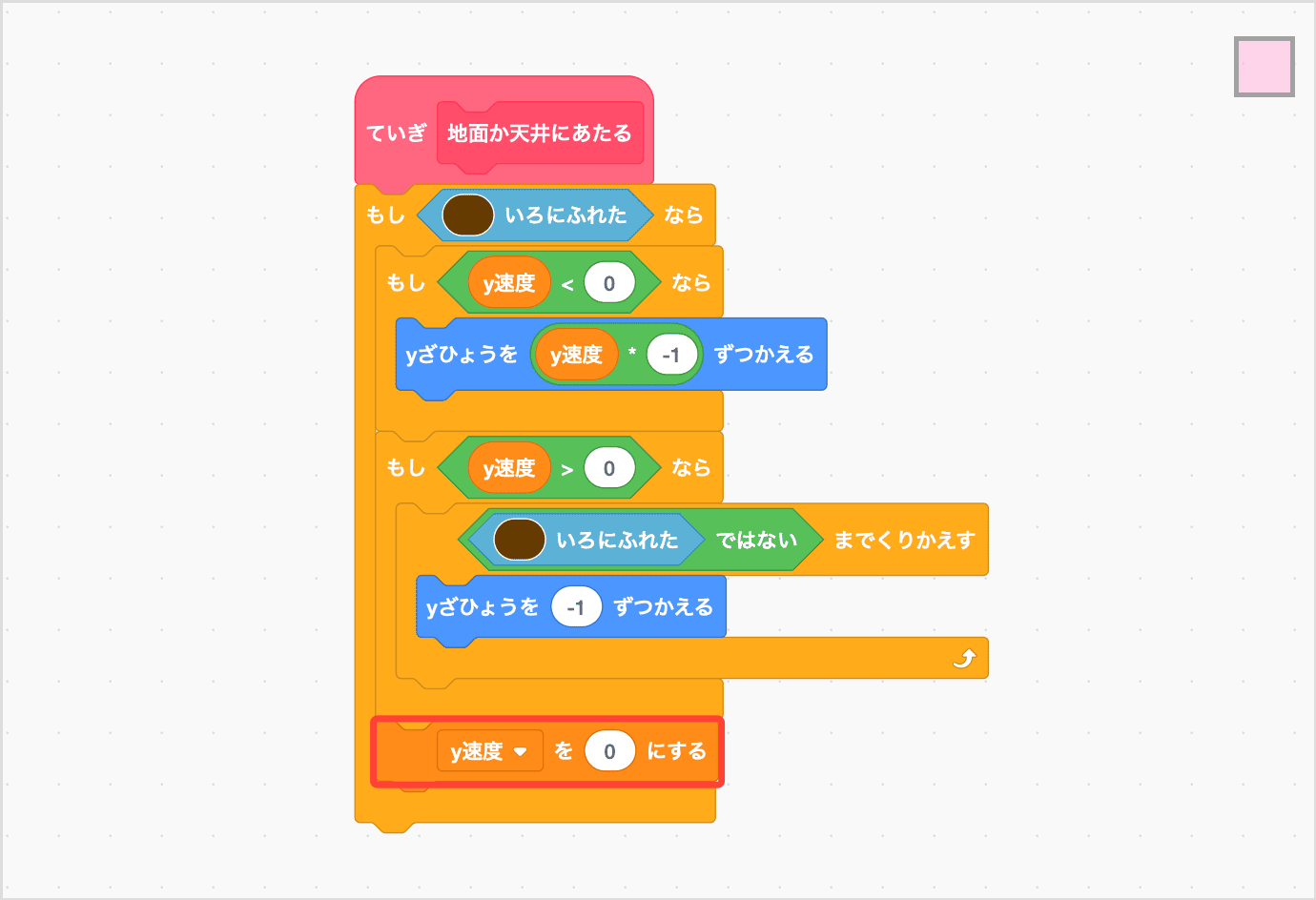 yそくどを0にする