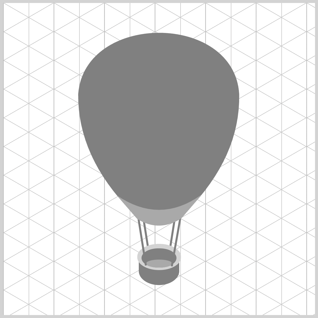 Hot Air Balloon - Grayscale Preview Hot Air Balloon - Grayscale Preview