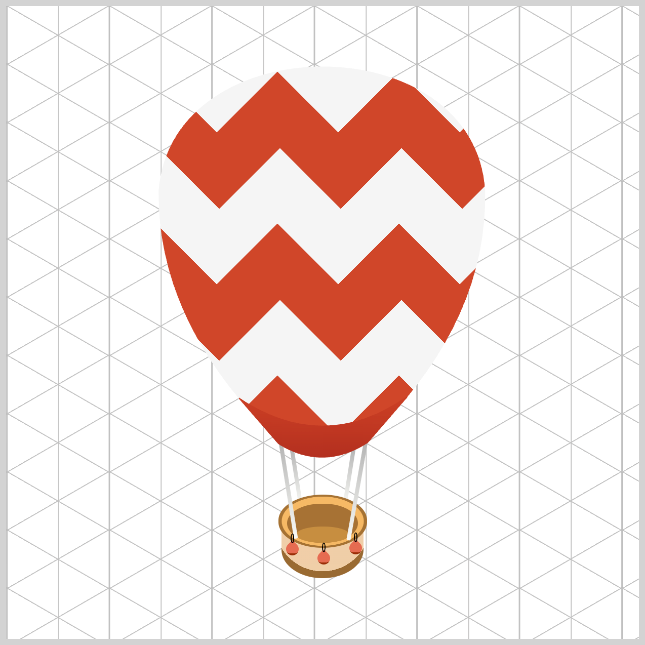 Hot Air Balloon - Preview with Grid Hot Air Balloon - Preview with Grid