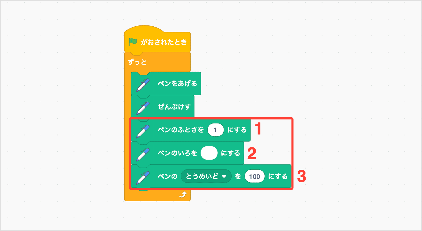 ペンをせっていする