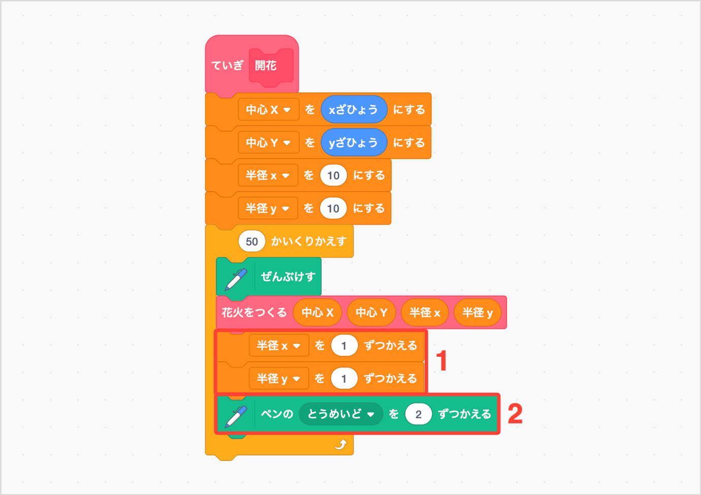 はなびをひらく