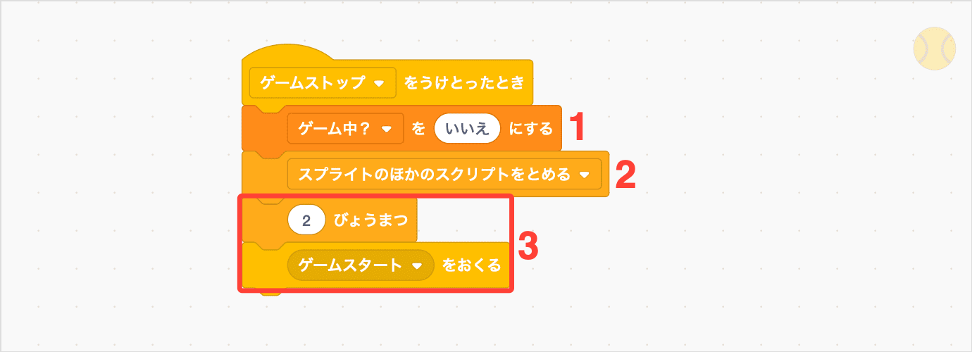 ゲームを止めて、再開する