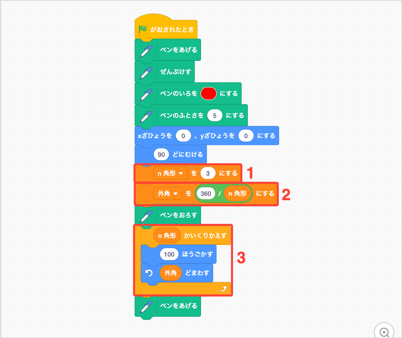 変数を使って図形を描く