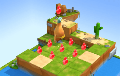 2つ集めて1マス進んで右を向く